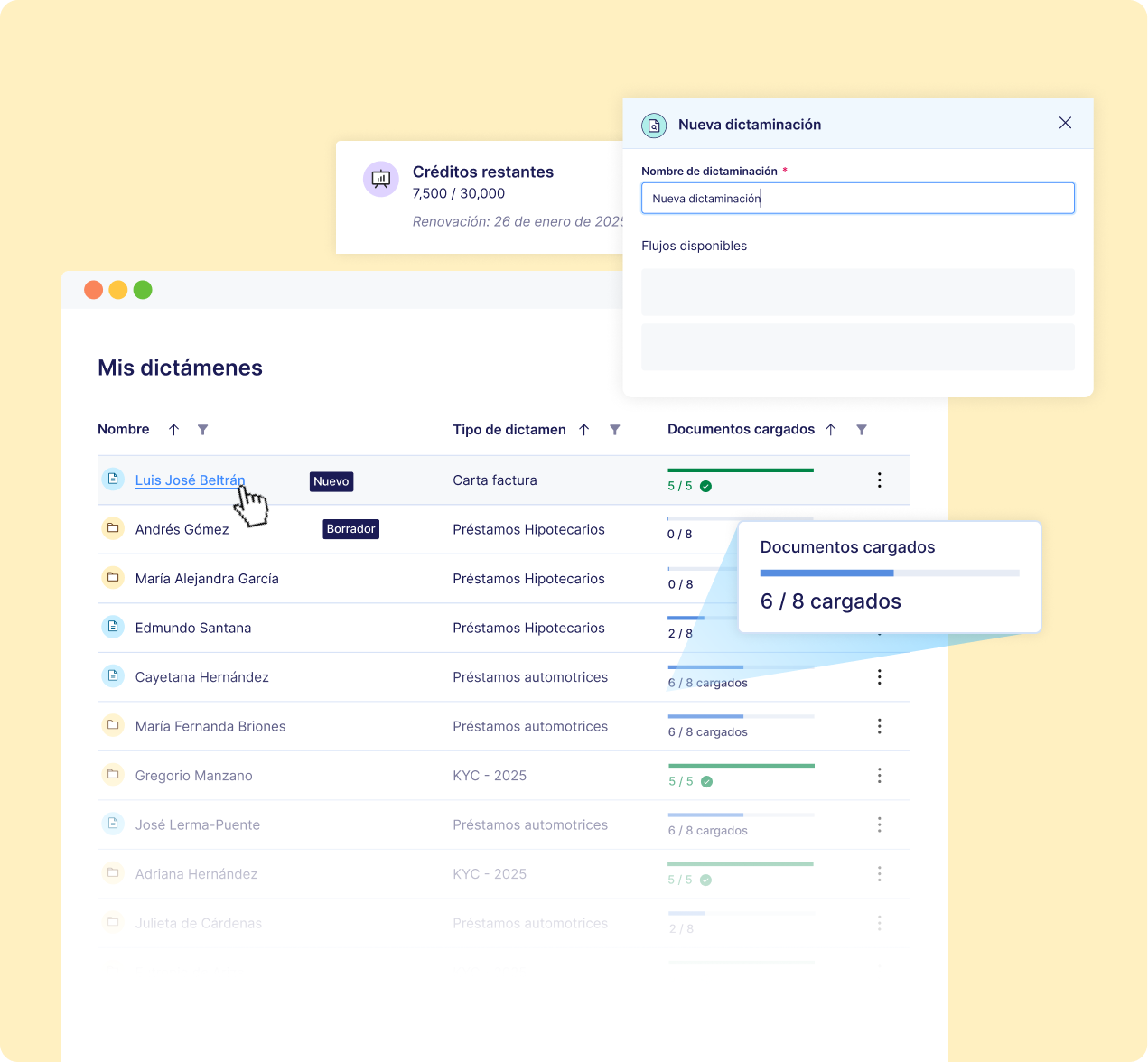 Dashboard centralizado de Legali para gestión de documentos y trazabilidad de procesos